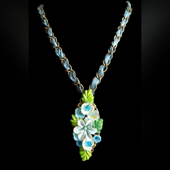 Stunning Mixed Media Necklace, OOAK Artisan Necklace - Picture 2 of 3